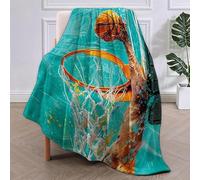 SJSXWQN Green Slam Dunk Warm Blanket for Sofa Bed Super Soft Fluffy Flannel Blanket for Kids Teens Adults Soft fleece Blanket for Couch Bed 100x150cm(40"x60")
