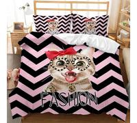 SJSXWQN King Size Duvet Cover Cute Kitten Bedding for Kids Aldult Duvet Cover with Zipper Closure Hypoallergenic Microfiber Quilt Cover 90.5"x 86.6" + 2 Pillowcases 19.7"x 29.5"
