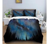 SJSXWQN Super King Size Duvet Cover Blue Starry Sky Bedding for Kids Aldult with Zipper Closure Soft Hypoallergenic Microfiber Duvet Cover 102.3"x 86.6" + 2 Pillowcases 19.7"x 29.5"