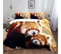 SJSXWQN Super King Size Duvet Cover Red Panda Bedding for Kids Aldult with Zipper Closure Soft Hypoallergenic Microfiber Duvet Cover 102.3"x 86.6" + 2 Pillowcases 19.7"x 29.5"