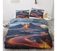 SJSXWQN Super King Size Duvet Cover Volcano Bedding for Kids Aldult with Zipper Closure Soft Hypoallergenic Microfiber Duvet Cover 102.3"x 86.6" + 2 Pillowcases 19.7"x 29.5"