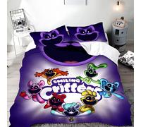 (SJT-173HJJ50A1, EU Double(200x200cm)) Art Anime smiling critters Duvet Cover Pillowcase Bedding Set Adult Boy Girl Bedroom Decoration Children Gift Single Double