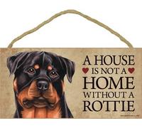 SJT A House Is Not A Home Without Rottweiler Dog - 5" X 10" Door Sign