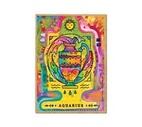 SJT Enterprises Astrological Signs Horoscope Magnets, Aquarius (The Water Bearer) - 2.5 by 3.5 inch Wood Fridge Magnets Featuring Art of Dean Russo, Gift for January or February Birthdays (SJT78728)