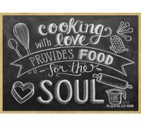 SJT ENTERPRISES, INC. Cooking with Love Provides Food for The Soul - Wood Fridge Magnet Featuring The Artwork of Ampersand - Measures 2.5" x 3.5" x 1/8" Thick (SJT15049)