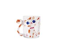 SJTJSPX Glasses Latte Coffee,Tea Cups,Drinking Glass Cute Cat Relief,Mugs Drink for Cappuccino Hot Chocolate Espresso,Milk,Ice Cream,Temperature Resistant Mugs with Handle,Home Cups