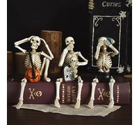 SJTJSPX Skeleton Halloween Decorations Skull Ornament Skull Ghost Decor Figurine Skeleton Home Decor Skull Resin Prop Decoration Halloween Party/Haunted House/Scary Graveyard Statue Skull Desktop