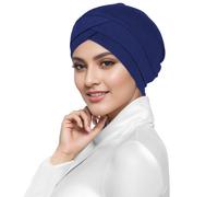 SJTJSPX Turbans for Women Cotton Chemo Turban Hat Stretch Soft Headwear Beanie Cap Headwrap Headscarf Sleep Cap Cross Hat Hair Loss Cancer Cap Bonnet Alopecia Coverings Cap Navy Blue