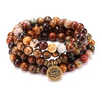 SJUENSXH Mala Bead Bracelet Necklace, 108 Buddhist Prayer Beads Yoga Meditation Gemstone japa mala Women man, One Size, Resin, nonnoo