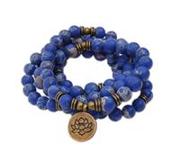 SJUENSXH Mala Bead Strand Bracelet, 108 Buddhist Prayer Beads Yoga Meditation Green Malachite Beads Necklace Women man, One Size, Resin, nonnoo