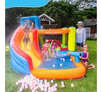 SJUN Bouncy Castle For Kids, Children Blow Up Jumper For Indoor Outdoor,Jumper Play Center With Air Blower,bouncy Castle With Slide,Can Accommodate 3-5 Children, Suitable For Ages 3-10(Water guns)