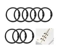 SJUNJIE 20 PCS Metal Book Rings Curtain Rings 50mm 2 Inch Metal Binder Rings Black Shower Curtain Ring Key Ring Binding Rings Suitable for Most Binding Books, Curtains, Shower Curtains(Black)