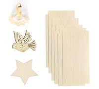SJUNJIE 20 Pcs Plywood Sheets 100 * 200 * 2mm Balsa Wood Sheets MDF Board Sheets Unfinished Wood Board Perfect for Laser Cutting Painting Modelling Engraving Fretwork Pyrography