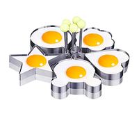 SJUNJIE 5PCS Fried Egg Cooking Rings Stainless Steel Fried Egg Ring Omelette Mold Stainless Steel Pancake Mold Kitchen Utensils Creative for Breakfast