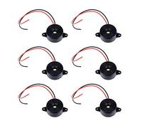 SJUNJIE 6 Pcs Piezo Electronic Buzzer 12V Tone Active Alarm Electronic Buzzer Alarm Sounder DC 3-24V with Wire Leads 110mm for Physics Circuits Continuous Sound