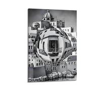 SJWINER M. C. Escher Canvas Wall Art Decor Living Room Modern Family Bedroom 24x36inch(60x90cm) Frame-style