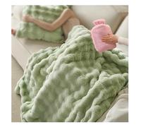 SJWJWOO Anti-Static Bubble Blanket Fluffy Cozy Fuzzy Fluffy Soft Plush Thick Faux Rabbit Fur Throw Blanket, Faux Rabbit Fur Blanket for Living Room Home Decor,Green-63x40in(160x100cm)