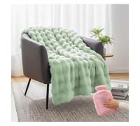 SJWJWOO Cat-Like Touch Fur Throw Blanket Cozy Fuzzy Fluffy Soft Plush Thick Double Sided Faux Fur Blanket, Double Sided Faux Fur Blanket for Living Room Home Decor,Green-80x90in(200x230cm)