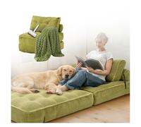 SJWJWOO Foldable Human Size Dog Bed, with Bubble Blanket, lint roller Folding Human Dog Bed Human Dog Bed Foldable Cozy Large Present,green