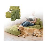 SJWJWOO Folding Adult Dog Bed for Humans, with Bubble Blanket, lint roller Foldable Human Dog Bed Giant Dog Bed for Humans for People Fits Pet Families,green