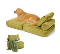 SJWJWOO Folding Human Size Dog Bed, with Bubble Blanket, lint roller Human Dog Bed Foldable People Dog Beds for Humans for People Fits Pet Families,green