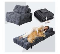 SJWJWOO Folding Human Size Dog Bed, with Bubble Blanket, lint roller Human Dog Bed Foldable People Dog Beds for Humans for People Fits Pet Families,gray