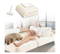 SJWJWOO Folding Lazy Floor Bed Adult, with Bubble Blanket and lint roller Human Dog Bed for Kids Dog Bean Bag Bed for Adults People Fits Pet Families,white