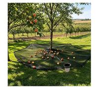 SJWJWOO Fruit Collector Harvesting Net, Easy Picking Reusable Tree Leaf Catcher Net with Export Hoop and Loop Side Rope Strap for Trees Walnut Olive Chestnut Plum,Round-20×20ft（6 * 6m）