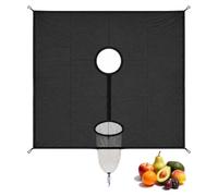 SJWJWOO Fruit Collector Harvesting Net, Heavy Duty Reusable Tree Leaf Catcher Net with Export Hoop and Loop Side Rope Strap for Olive, Walnut, Apple, Pecan,Square-13×12.5ft(4 * 3.8m)