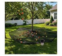 SJWJWOO Fruit Harvesting Net, Easy Picking Reusable Fruit Harvest Net with Export Hoop and Loop Side Rope Strap for Olive, Walnut, Mulberry, Chestnut,Round-23×23FT（7 * 7m）