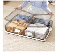 SJWJWOO Under Bed Shoe Storage with Wheels with Lid, Rolling, Underbed Storage 17.4Gal Under Bed Storage for Clothes, Shoes, And Duvets,transparent-1pack