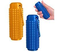 SJWOW 2 PCS Little Ouchies Fidget Pocket Mini Fidget Toy，Stress Relief Focus Spiky Grippie Stim Keychain for Office Workers (Blue-Orange)