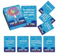 SJWOW Truth or Dare Party Game Cards-Creative Couple Interaction Warm-Up Ice-Breaking Cards, 50 Pcs Deck Game Night Party Card for Travel and Family Fun (Blue)
