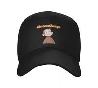 SJXIZEH Boys Baseball Cap,Cute Curious George Baseball Cap Black Fun Hats Women's 2025 Men's