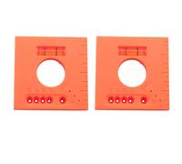 SJZBIN 2PCS 51x51x6.4mm Orange ABS Plastic Banded Offset Ruler with Spirit Level Portable Measuring Ruler Precision Engineered Renovation Project Door/Window Marking Tool