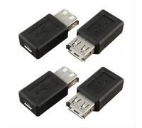 SJZBIN USB A Female to USB Micro Female Adapter 4PCS USB 2.0 A Female to Micro USB B 5-Pin Female Plug Socket Converters Connector