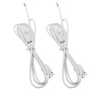 SJZBIN USB Cable with ON/Off Switch 2PCS 1.5m USB Male to DC 2 Pin Wire Push Button Switch Conversion Cable Cord with On Off Power Switch for 5V 12V PC Car Charger USB Power Supply