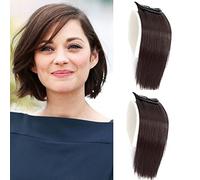 SJZDYLXY Thick Straight Hairpieces Adding Extra Hair Volume Clip in Extensions for Short Invisible Fluffy Pieces Pad Topper Patch Women with Thinning Hair, 4 inch(Pack of 2), 25.0 gram