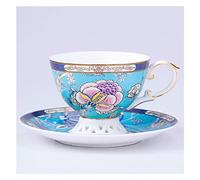 SJZHUYUE Bone China Coffee Cup and Saucer Set for Coffee Tea a Milk