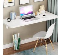 SJZHUYUE Wooden Folding Wall Mounted Table Desk White Multiple Sizes(60 * 40Cm/23Inch*16Inch)
