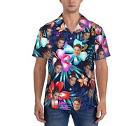 SJZUISL Custom Mens Hawaiian Shirt with Faces, Funny Hawaiian Shirts for Men, Personalized Men Tropical Button Down Shirt with Face Picture for Boyfriend Husband Father Beach Gifts