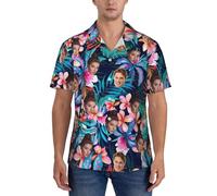 SJZUISL Custom Mens Hawaiian Shirt with Faces, Funny Hawaiian Shirts for Men, Personalized Men Tropical Button Down Shirt with Face Picture for Boyfriend Husband Father Beach Gifts