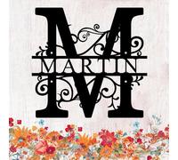 SJZUISL Custom Metal Signs, Personalized Last Name Sign, Custom Last Name Metal Sign, Split Letter Monogram for Wedding, Housewarming Gift, Outdoor entryways, doors, homes, gardens