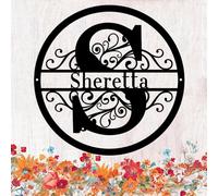 SJZUISL Custom Metal Signs, Personalized Last Name Sign, Custom Last Name Metal Sign, Split Letter Monogram for Wedding, Housewarming Gift, Outdoor entryways, doors, homes, gardens