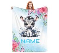 SJZUISL Personalised Blanket, Custom Baby Blanket with Name, Personalized Name Blankets for Kids, Customize Baby Blanket for Baby Girl or Boy, Personalized Birthday for Baby Newborn New Mom