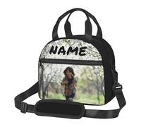 SJZUISL Personalised Lunch Box Bag, Create Your Own Custom Insulated Cooler Lunch Bag with Photo Text for Office Work School Travel Picnic Work Outdoor