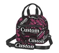 SJZUISL Personalised Lunch Box Bag, Create Your Own Custom Insulated Cooler Lunch Bag with Photo Text for Office Work School Travel Picnic Work Outdoor