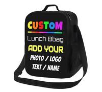 SJZUISL Personalised Lunch Box Bag, Create Your Own Custom Insulated Cooler Lunch Bag with Photo Text for Office Work School Travel Picnic Work Outdoor