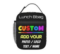 SJZUISL Personalised Lunch Box Bag, Create Your Own Custom Insulated Cooler Lunch Bag with Photo Text for Office Work School Travel Picnic Work Outdoor