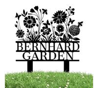 SJZUISL Personalized Garden Stake Metal Sign, Custom Garden Sign for Outside Gardening Gifts, Personalised Street Sign with Stake, House Address Numbers for Lawn